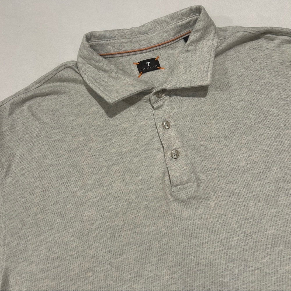 Left Coast Tee Shaped‎ Men's XXL Gray Short Sleeve Superfine Golf Polo Shirt